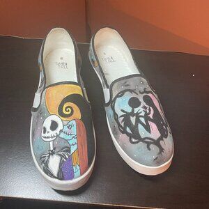 Handmade Nightmare Before Christmas Canvas Shoes (Women's 8)